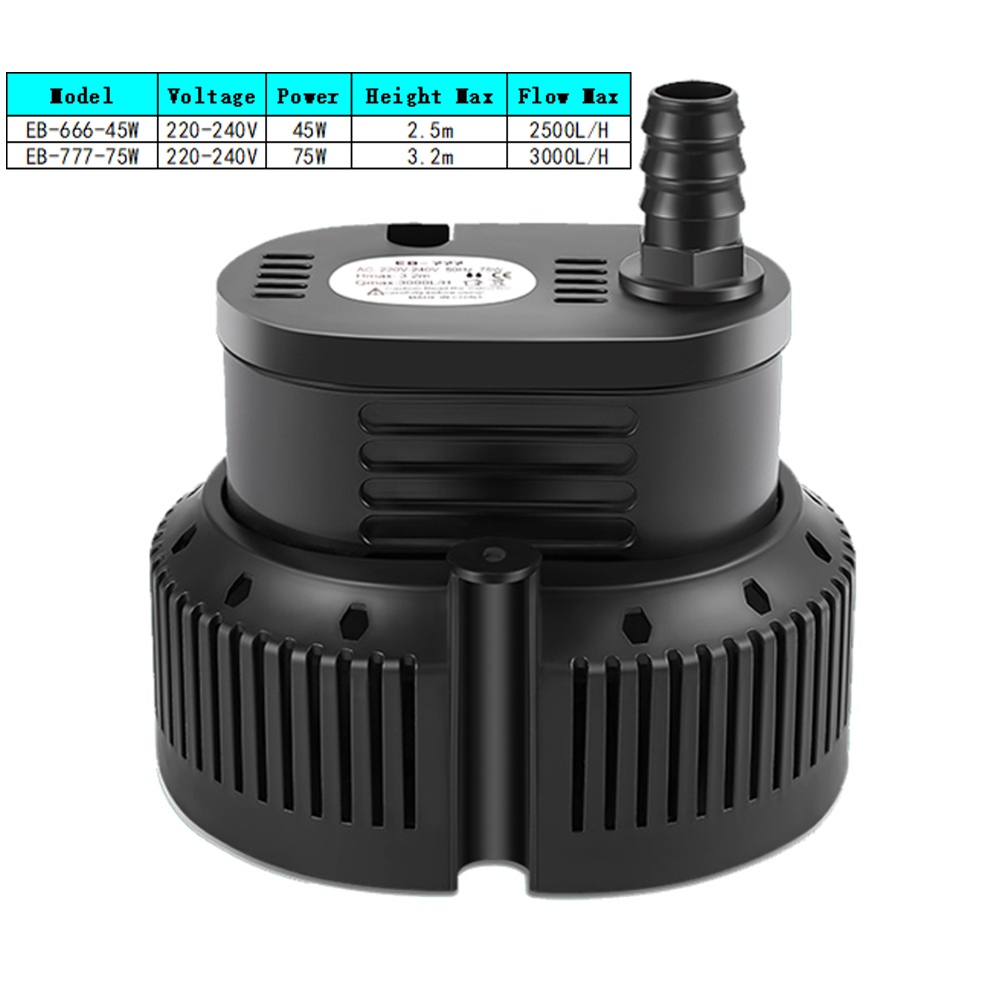 Marine Aquarium Temperature - 45/75W 2500-3000L/H Submersible Water Pump AC220-240V