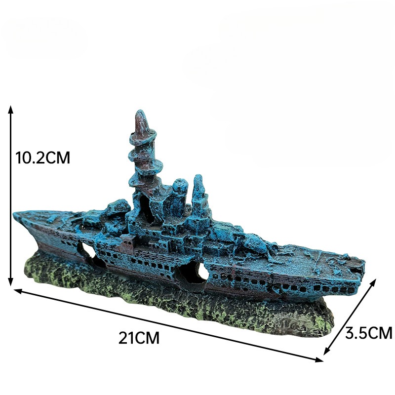Resin Damaged Navy War Boat Sh - огляд і ціна Aquarium Marina