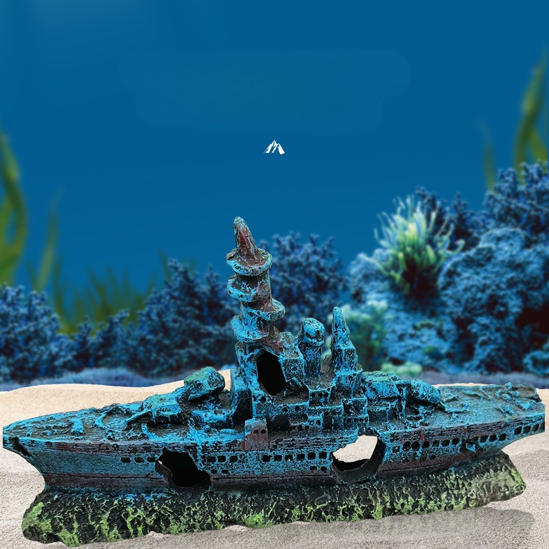 Resin Damaged Navy War Boat Sh - огляд і ціна Aquarium Marina